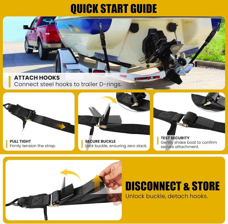 TENGBASE Adjustable Shock Absorber Boat Transom Saver, Stern Protectors with Heavy Duty Composite Heads for Securing Engines, Rollers and Trailer Mounts - Image 4